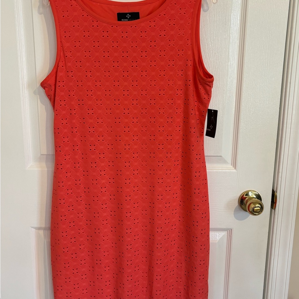 Ronni Nicole Coral lined Sleeveless Mini Dress, Size L